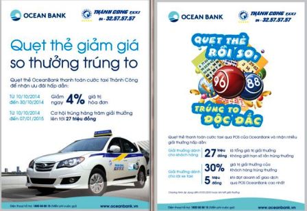 Thanh toán cước taxi qua thẻ POS hưởng ưu đãi